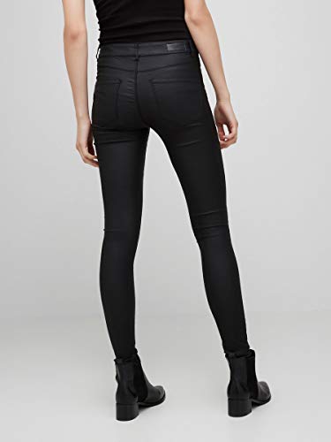 Vero Moda 10138972, Pantalones para mujer, negro (black/coated), M/32