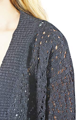 Vero Moda VMALLY 3/4 Knit Cardigan Noos Chaqueta, Negro, S para Mujer