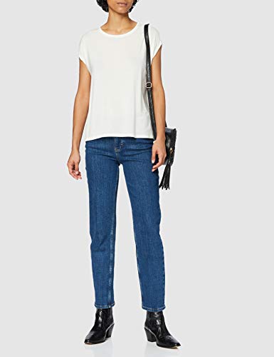 Vero Moda Vmava Plain Ss Top Ga Noos, Camiseta para Mujer, Blanco (Snow White Snow White), 40 (Talla del fabricante: Large)