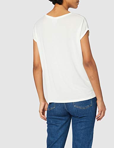 Vero Moda Vmava Plain Ss Top Ga Noos, Camiseta para Mujer, Blanco (Snow White Snow White), 40 (Talla del fabricante: Large)