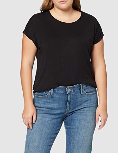 VERO MODA Vmava Plain Ss Top Ga Noos, Camiseta para Mujer, Negro (Black Black), 40 (Talla del fabricante: Large)