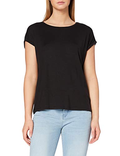 VERO MODA Vmava Plain Ss Top Ga Noos, Camiseta para Mujer, Negro (Black Black), 40 (Talla del fabricante: Large)