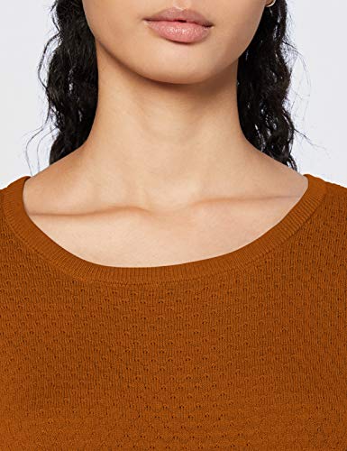 Vero Moda VMCARE Structure LS O-Neck Blouse GANOOS Blusas, marrón (Buckthorn Brown), XS para Mujer