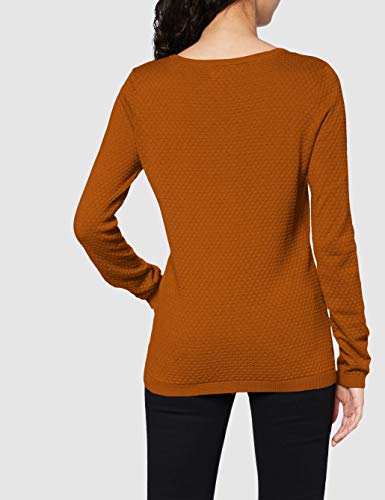 Vero Moda VMCARE Structure LS O-Neck Blouse GANOOS Blusas, marrón (Buckthorn Brown), XS para Mujer