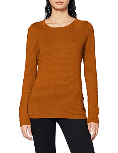 Vero Moda VMCARE Structure LS O-Neck Blouse GANOOS Blusas, marrón (Buckthorn Brown), XS para Mujer
