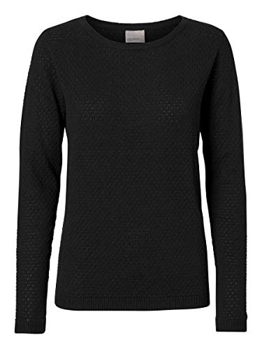 VERO MODA Vmcare Structure Ls O-neck Blouse Noos - Suéter para mujer, color negro, talla 34 (talla fabricante: XS)