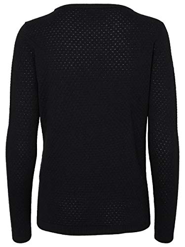 VERO MODA Vmcare Structure Ls O-neck Blouse Noos - Suéter para mujer, color negro, talla 34 (talla fabricante: XS)