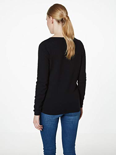 VERO MODA Vmcare Structure Ls O-neck Blouse Noos - Suéter para mujer, color negro, talla 34 (talla fabricante: XS)
