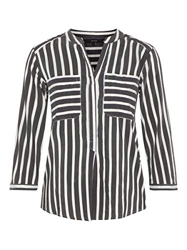 Vero Moda Vmerika, Blusa para Mujer, Multicolor (Black Stripes:opposite Stripe Snow/black), L