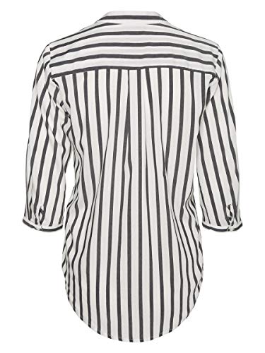 Vero Moda Vmerika, Blusa para Mujer, Multicolor (Snow White Stripes:Black), M
