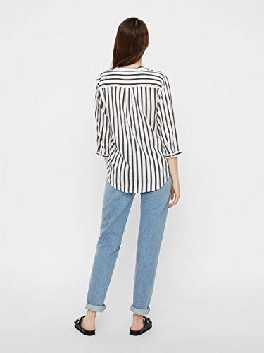 Vero Moda Vmerika, Blusa para Mujer, Multicolor (Snow White Stripes:Black), XL