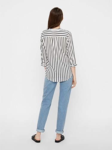 Vero Moda Vmerika, Blusa para Mujer, Multicolor (Snow White Stripes:Black), XS