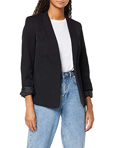 Vero Moda Vmerin LS Blazer Chaqueta de Traje, Negro (Black Black), 38 (Talla del Fabricante: 36) para Mujer