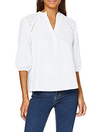 Vero Moda VMHALO 3/4 Top WVN GA Blusas, Blanco como La Nieve, M para Mujer
