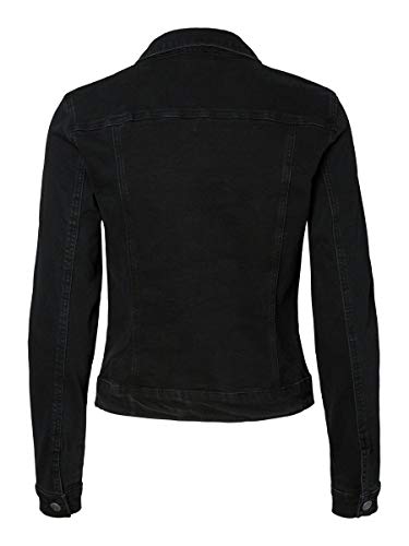 Vero Moda Vmhot SOYA LS Denim Jacket Mix Noos Chaqueta, Negro (Black Black), 36 (Talla del Fabricante: X-Small) para Mujer