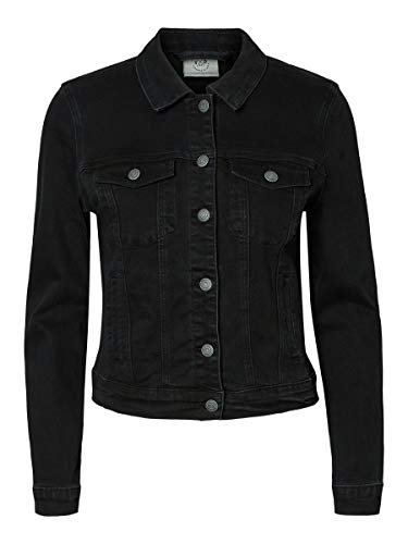 Vero Moda Vmhot SOYA LS Denim Jacket Mix Noos Chaqueta, Negro (Black Black), 42 (Talla del Fabricante: Large) para Mujer