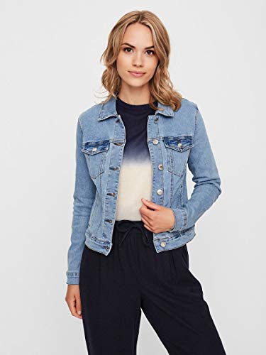 Vero Moda Vmhot SOYA LS Jacket Mix Noos Chaqueta, Azul (Light Blue Denim Light Blue Denim), 40 (Talla del Fabricante: Medium) para Mujer