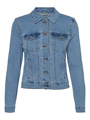 Vero Moda Vmhot SOYA LS Jacket Mix Noos Chaqueta, Azul (Light Blue Denim Light Blue Denim), 40 (Talla del Fabricante: Medium) para Mujer
