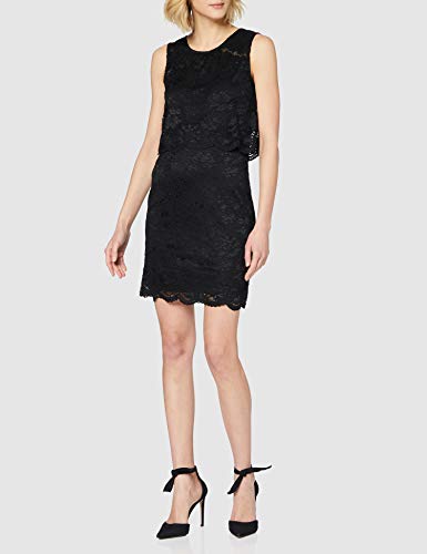Vero Moda Vmjoy S/l Short Dress Boo Vestido, Negro (Black), 36 (Talla del Fabricante: Small) para Mujer