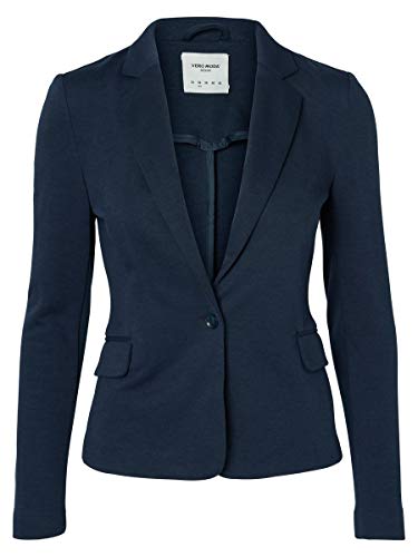 VERO MODA VMJULIA LS BLAZER DNM NOOS, Chaqueta de traje Mujer, Azul (Total Eclipse), 34