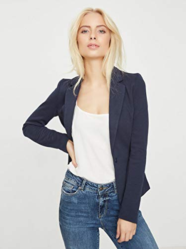 VERO MODA VMJULIA LS BLAZER DNM NOOS, Chaqueta de traje Mujer, Azul (Total Eclipse), 40