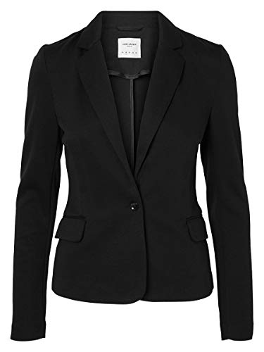 Vero Moda Vmjulia Ls Blazer Dnm Noos, Chaqueta de Traje para Mujer, Negro (Black Black), 36