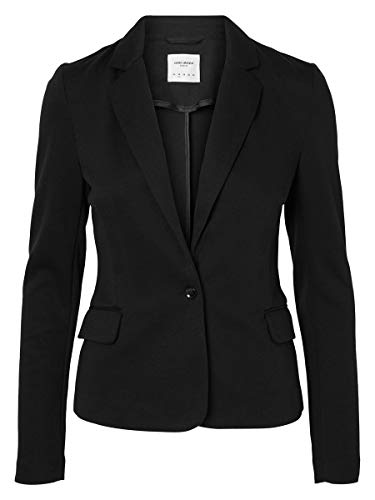 Vero Moda Vmjulia Ls Blazer Dnm Noos, Chaqueta de Traje para Mujer, Negro (Black Black), 36