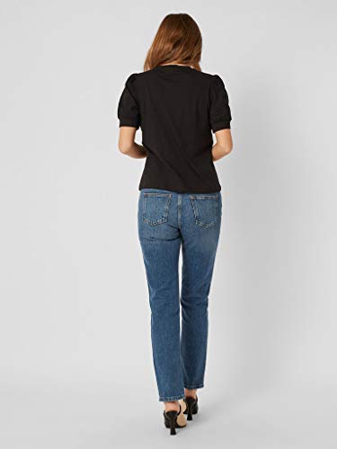 Vero Moda Vmkerry 2/4 O-Neck Top VMA Noos Camiseta, Black, XL para Mujer