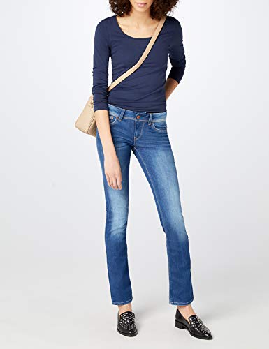 VERO MODA VMMAXI MY LS SOFT LONG U-NECK NOOS, Camisa Manga Larga Mujer, Azul (Black Iris), 36 (Talla del fabricante: Small)