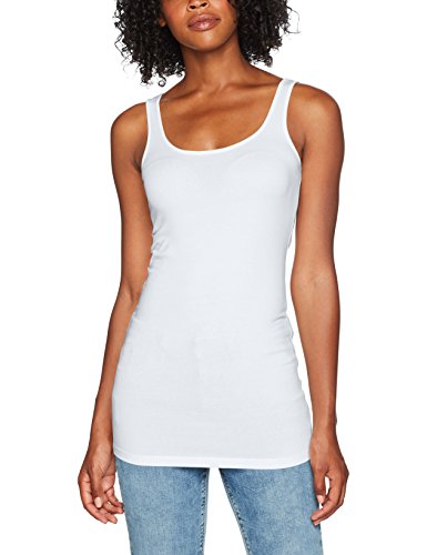 Vero Moda Vmmaxi My Soft Long Tank Top Noos Camiseta sin Mangas, Blanco (Bright White), 42 (Talla del Fabricante: X-Large) para Mujer