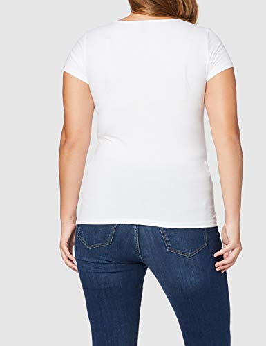 Vero Moda VMMAXI MY SS Soft U-Neck Noos Camiseta, Color Blanco Brillante, XS para Mujer