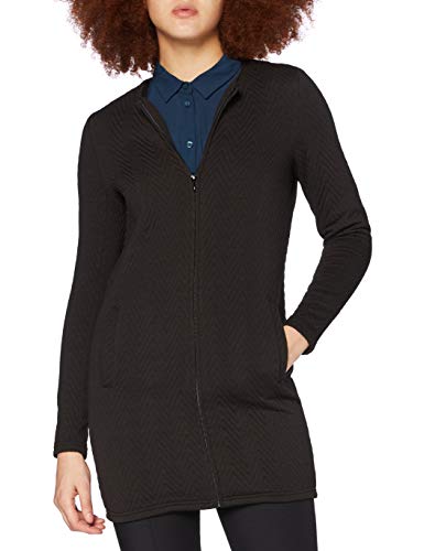 Vero Moda Vmmia Structure Long Zip Blazer Noos Chaqueta Punto, Negro (Black Black), 36 (Talla del Fabricante: X-Small) para Mujer