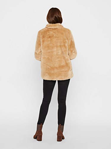 Vero Moda Vmmink Faux Fur Jacket Chaqueta, Beige (Birch Birch), Small para Mujer