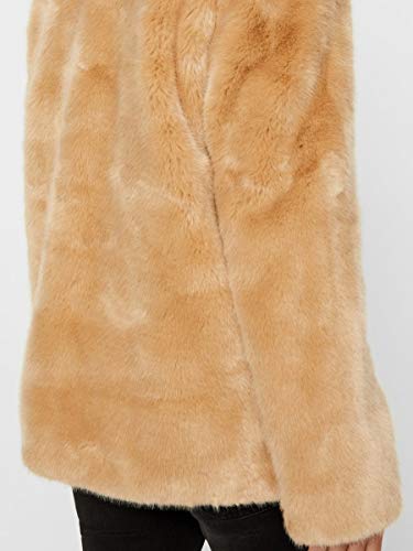 Vero Moda Vmmink Faux Fur Jacket Chaqueta, Beige (Birch Birch), Small para Mujer