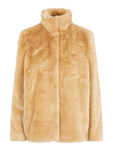 Vero Moda Vmmink Faux Fur Jacket Chaqueta, Beige (Birch Birch), Small para Mujer