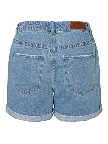 Vero Moda Vmnineteen HR Loose Shorts Mix Noos Pantalones Cortos, Azul (Light Blue Denim Light Blue Denim), 40 (Talla del Fabricante: Medium) para Mujer