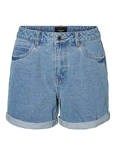 Vero Moda Vmnineteen HR Loose Shorts Mix Noos Pantalones Cortos, Azul (Light Blue Denim Light Blue Denim), 40 (Talla del Fabricante: Medium) para Mujer