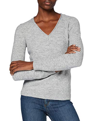 Vero Moda VMSIMONE LS V-Neck Blouse GA Boo Suéter, Gris Claro, M para Mujer