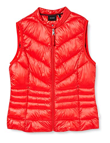 Vero Moda VMSORAYASIV Short Waistcoat Boos Chaleco guateado, Goji Berry, M para Mujer