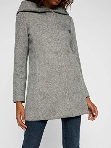 Vero Moda Vmverodona LS Jacket Noos Abrigo, Gris (Light Grey Melange Light Grey Melange), 36 (Talla del fabricante: X-Small) para Mujer