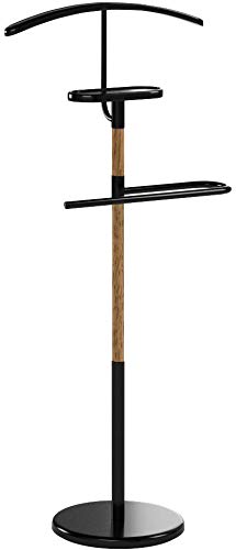 Versa 18790511 Galán De Noche Mueble, Madera y Metal, Negro, 46.5X28.8X112 Cm