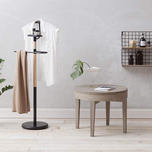 Versa 18790511 Galán De Noche Mueble, Madera y Metal, Negro, 46.5X28.8X112 Cm