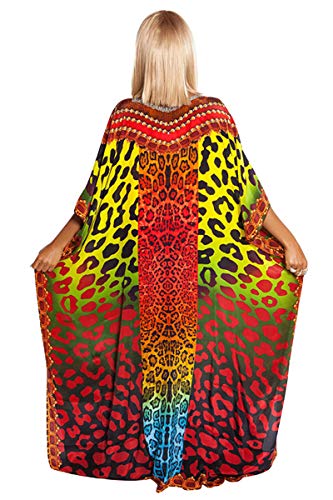 Vestido Boho Mujer Largo Talla Grande Camisolas y Pareos Indios Bohemio Hippie Tunica Piscina Caftan Africano Kaftan Etnico Kimono Flores Ropa Hawaiana Traje de Baño Bikini Cover Up
