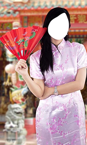 Vestido chino montaje de la foto
