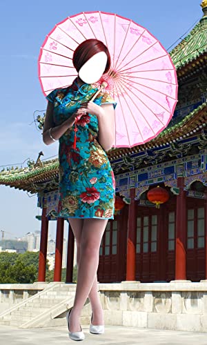 Vestido chino montaje de la foto