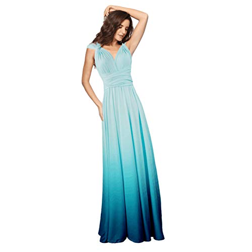 Vestido de Fiesta de Mujer Sin Mangas de Boho Maxi Largo Ropa de Cóctel Noche Dama de Honor Sexy y Elegante Falda Multi-Way Casual Vintage Dress para Boda Playa Verano Agua Azul M