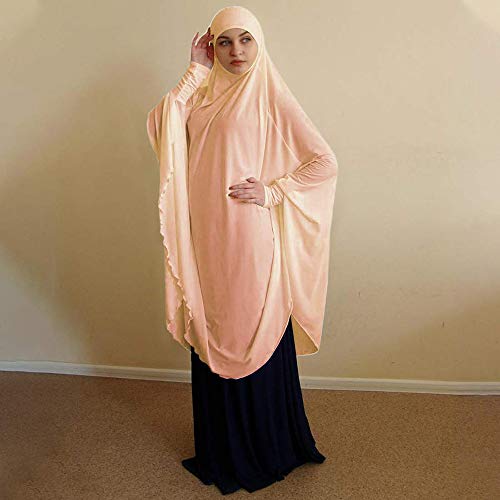 Vestido de oración musulmán para mujer, vestido de oración islámico musulmán Bata Hijab de cuerpo entero Ropa musulmana Chales largos Hijab Body Cove Bufanda Hijab Vestido islámico Abaya de dos piezas