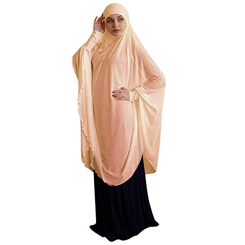 Vestido de oración musulmán para mujer, vestido de oración islámico musulmán Bata Hijab de cuerpo entero Ropa musulmana Chales largos Hijab Body Cove Bufanda Hijab Vestido islámico Abaya de dos piezas
