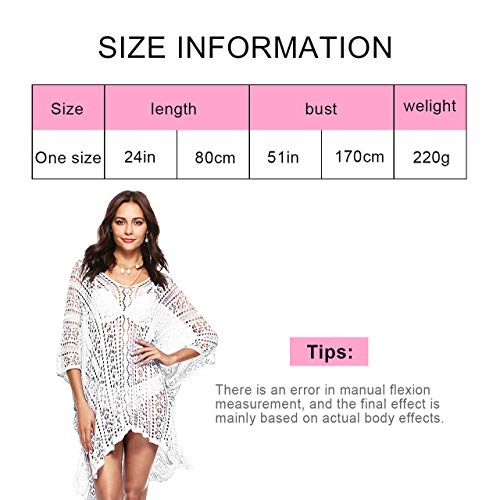 Vestido de Playa para Mujer, Vestido de Playa Ahuecado para Mujer Sarongs Bikini de Verano Traje de baño Coverups + Collar + Pendientes