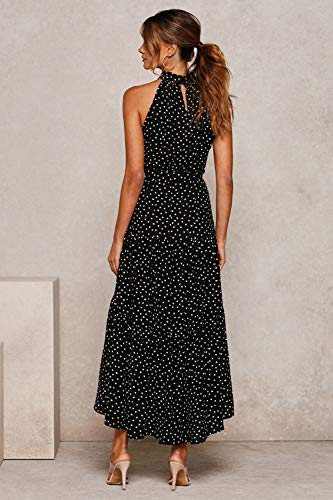 Vestido Mujer Bohemio Largo Verano Playa Fiesta Floral/Polka Dot Maxi Vestidos Cóctel Falda Larga con Cinturón Tienda Online De S